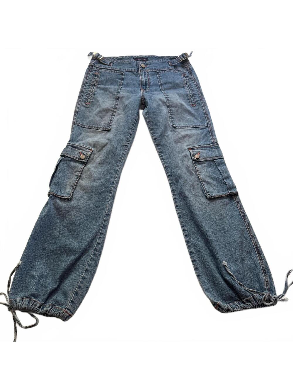 Vintage 1990s Vigoss Cargo Denim Pants Medium Wash Blue Size Waist 32
